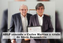 ABLP concede a Carlos Martins o título de Sócio Benemérito